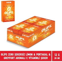 Olips Zero Şekersiz Limon & Portakal & Greyfurt Aromalı C Vitaminli Şeker 12 x 28 G