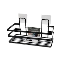 Yapışkanlı Askılı Çok Amaçlı Siyah Kare Banyo Raf Go53/02156 Çok Renkli