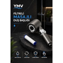 Ymv Yapışkanlı Duş Başlığı Askısı Mafsal Ayarlanabilir Delmeden Montaj Duş Tutacağı Duvar Aparatı Mat Gri