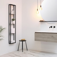 Firuze Metal Banyo, Mutfak Ve Antre Duvar Rafı Siyah Siyah