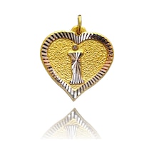 0.25 Gram 14 Ayar İ Harfi Kalp Kolye Ucu
