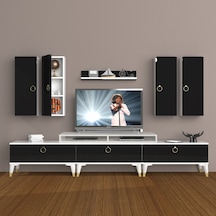 Decoraktiv Ekoflex 8d Mdf Gold Tv Ünitesi Tv Sehpası Beyaz - Siyah