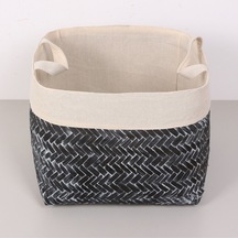 Humi 36x36x28 Cm Doğal Bambu L Sepet Gri