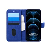 Microsonic iPhone Uyumlu 12 Pro Kılıf Fabric Book Wallet