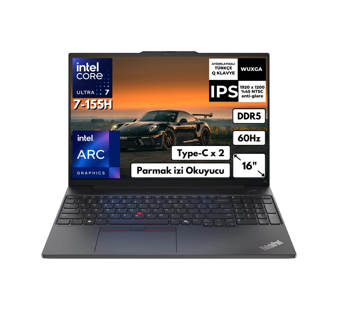 Lenovo ThinkPad E16 G2 21MA002UTXAT52 Ultra7-155H 32 GB 512 GB SSD 16" Wuxga W11H Dizüstü Bilgisayar