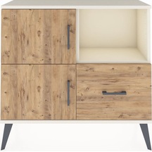 Arges Şifonyer 2 Raflı Tek Çekmeceli 2 Kapaklı 88x30x80 Aytaşı-çam Çam