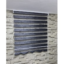 Antrasit Gri Renk Bambu Zebra Perde (Etekli)