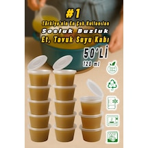 50 Adet Sızdırmaz 120 Ml Mini Saklama Kabı Sosluk Buzluk Kabı, Et Suyu, Kemik Suyu, Sos Kabı Mutfak Diğer