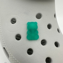 Crocs Terlik Süsü Ve Aksesuarı , Çanta Süsü Jibbitz Hribo Ayıcık Şeffaf Alt 05 Görsel Figür Aksesuar Yeşil