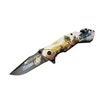 4 23 2 Marines Kurtarma / Kamp Çakı 20cm - Yarı Otomatik, Kemerlikli, Cam Kırma Ve İp Kesme Aparatlı
