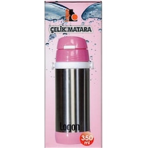 Logon Çelik Pipetli Matara Pembe 350 Ml Lgı015