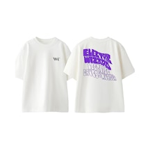 Thewert Electric Wizard Legalise Tasarım Sırt Baskılı Pamuk Beyaz Oversize T-shirt