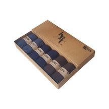 Kbc Socks 6'lı Karışık Renk Bambu Dikişsiz Klasik Yazlık Erkek Çorap Seti Füme - Kahverengi - Lacivert