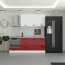 205 Cm Mutfak Dolabı Mdf Kapak Tezgah Dahil Yrkn205 101 Kırmızı