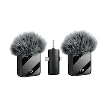 Wireless Microphone Kablosuz Yaka Mikrofonu Video Youtube Tiktok Canlı Yayın Stüdyo Mikrofon F