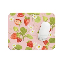 Çilek Desenli - Dikdörtgen Mouse Pad, 17,5 Cm X 21,50 Cm