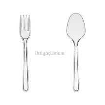 Lüks Plastik Kaşık+Lüks Plastik Çatal 100'Er Adet 2'Li Set