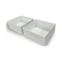 2'li Beyaz Çekmece İçi Düzenleyici Organizer Set - Çok Amaçlı Dolap İçi Kutu Seti 28 28 13cm Diğer