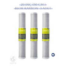 20 Inç Su Arıtma Cihazları Için -blok Carbon- Filtre 3 Adet