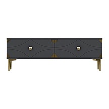 Tsa1297ag - Alfa Tsa120 Tv Stand, Tv Sehpası, Tv Ünitesi Antrasit - Gold 120cm