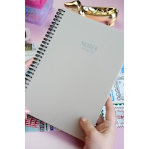 Sylcon Spiralli Defter.pp Kapak. 80 Gr. Ivory, 60 Yap.179x252 Mm .kareli.bej Bej