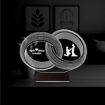 Luvivia Alyans Yüzük Yıldönümü Kişiye Özel 3d Lamba - Masa Gece Lambası Şeffaf