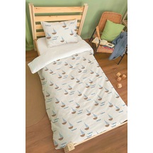 Organik Tek Kişilik Nevresim Takımı 160x220 - Yelken Rüyası Renkli