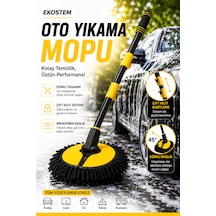 Araba Yıkama Fırçası Oto Yıkama Mop Mikrofiber Bezli Teleskopik Saplı