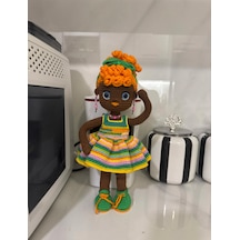 Siyahi Amigurumi Süslü Kız Bebek