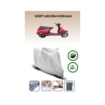 Gri Arka Çanta Ve Kilit Uyumlu Piaggio Vespa Cosa Uyumlu Motor Brandası