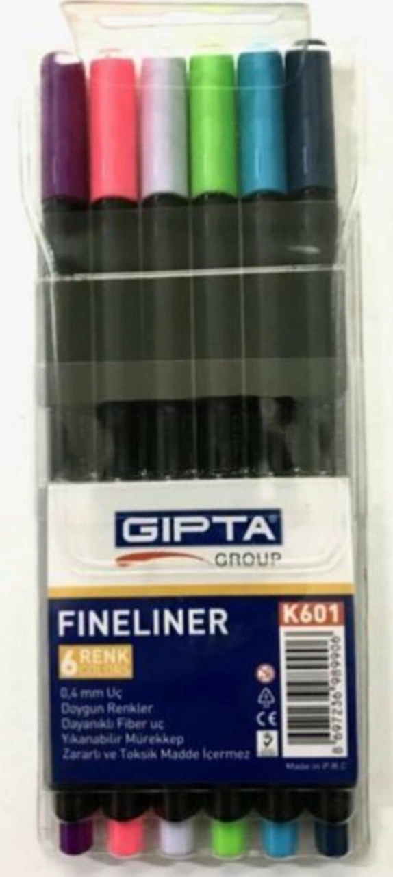 Fineliner Kalem 0.4 Mm Pvc Kutu 6 Renk Diğer