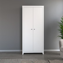 İnarch Dizayn Bled 2 Kapaklı Gardırop Şık Ve Minimalist Yatak Odası Dolabı Beyaz