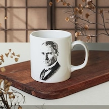 Atatürk Portre Beyaz Silindir Kupa 1 Adet Acı Kahve