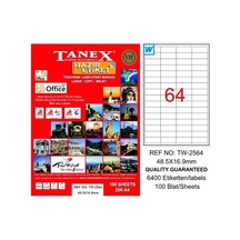 Tanex 2564 Laser Etiket 48x16mm 64x100 6400 Adet Diğer