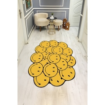 Modern Desenli Dijital Baskı Kaymaz Taban Halı H0894 Renkli