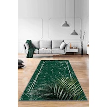 Yeşil Modern Klasik Kaymaz Tabanlı Dekoratif Halı Rv188n11