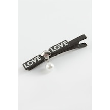 Love Yazılı İnci Pens Toka Çok  Renkli