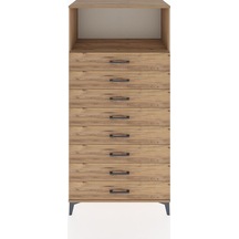 Hyperion Dolap Tek Raflı 8 Çekmeceli 88x44x182 Çam-çam Çam