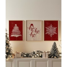 Çerçevesiz Poster Ho Ho Ho Neşesi 3'lü
