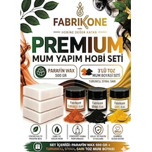 Premium Mum Yapım Hobi Seti - Parafin Wax 500 Gr - 3'lü Toz Mum Boyası Seti - Turuncu, Siyah, Sarı Bkfabpw5003tssr Karışık