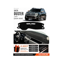 Dacia Duster 3 Nesil 2024-2026 Uyumlu Torpido Örtüsü, Torpido Kılıfı - Siyah Gri