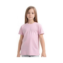 Fyk Kids Kız Çocuk Yuvarlak Yaka Penye T-shirt Pembe