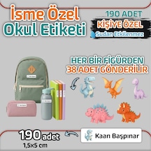 Kapbirhediye Okul Etiketi Isme Özel Kalem Defter Etiketi Dinazorlar 1 Temalı 190 Adet Çok Renkli