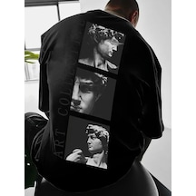 Erkek T-shirt Sokak Stili Baskılı Kısa Kol Tişört - Siyah
