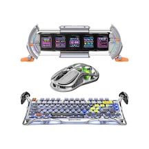 Gravastar K1 Pro Mekanik Gaming Klavye, M1 Pro Kablosuz Optik Mouse Ve Dijital Resim Çerçevesi Oyunc