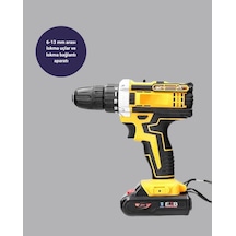 24 - 411 - Parça Çift Batlı Akülü Darbeli Matkap Güçlü Motor, Metal Dişli, - Novapazr - Led Işıklı