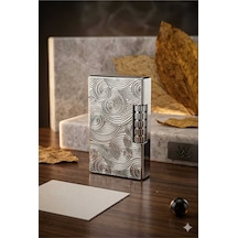 Dupont Tarzı Sanatsal Dalga Desenli Metal Gövdeli Doldurulabilir Çakmak, İkonik Cling Sesi İlle Mest Olacaksınız Gümüş - 876847297 Gümüş - 876847297 Gümüş