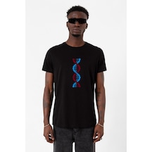 Bordo Mavi Dna Siyah Erkek Tshirt Çok Renkli