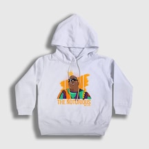 Presmono Unisex Çocuk King The Notorious Bıg Kapüşonlu Sweatshirt Beyaz