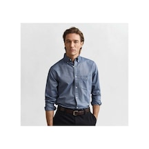 Gant Erkek Lacivert Regular Fit Düğmeli Yaka Oxford Gömlek-24292